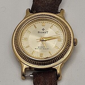 1990s SIGNET (SPEIDEL) Gold Tone Mid-Sized Quartz Ladies Watch